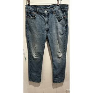 Levi's 514 W 38 L 30 Blue Relaxed Fit Distressed Jeans